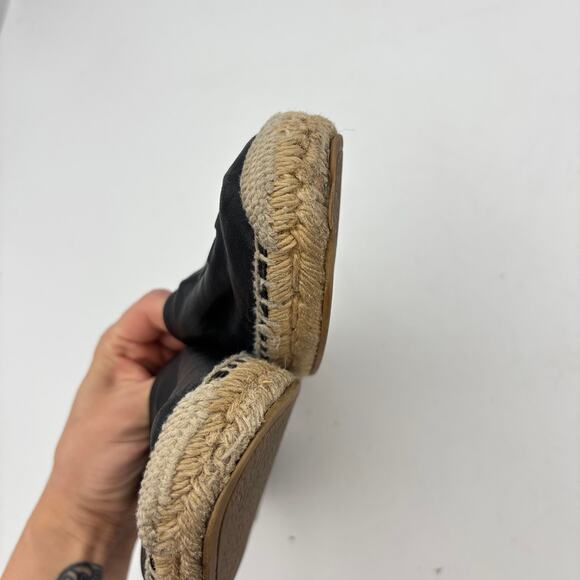 YSL Saint Laurent Logo Leather Espadrille Shoes Men\'s 43 US 10
